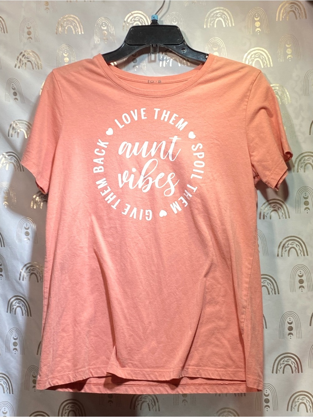 Aunt Vibes Short Sleeve Tee - Coral Pink